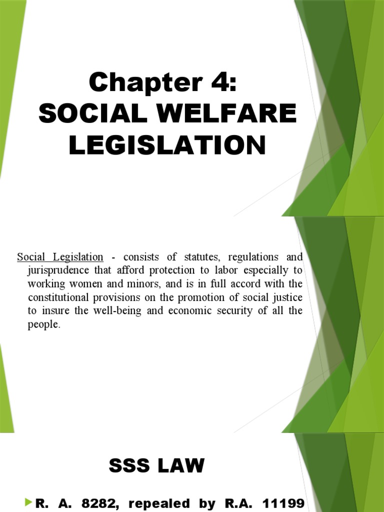 Chapter 4.social Welfare Legislation PDF Pension Employment