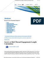 Screw or Bolt Thread Engagement Length