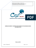 CNT normas de diseño y construcción de redes de fibra óptica
