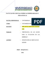 TRABAJO SOBRE IMPORTANCIA DE LOS RATIOS PARA LA EVALUCION DE LAS EMPRESAS