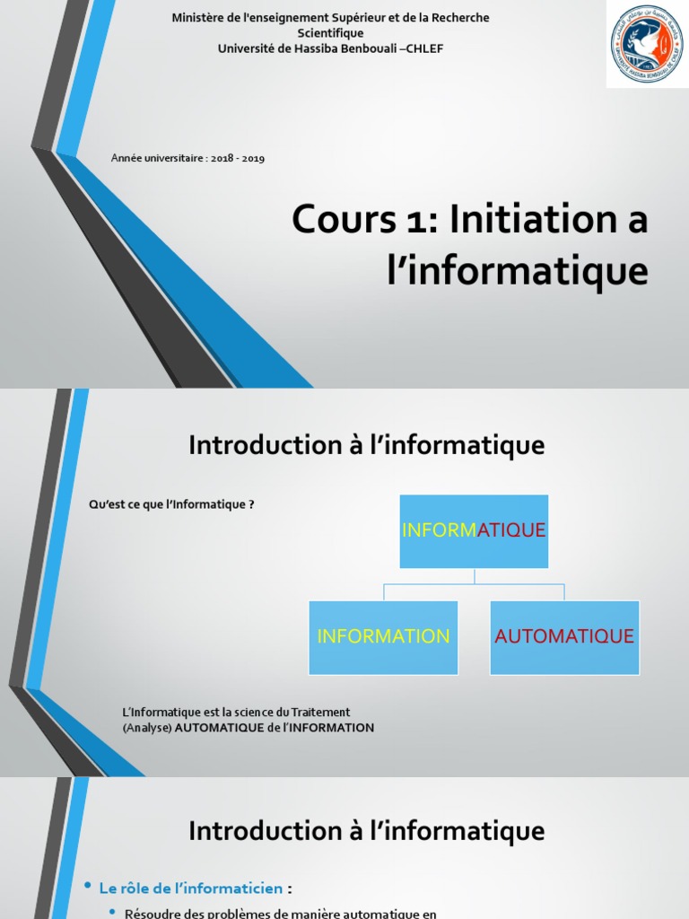 Introduction à l'informatique PDF | PDF | Informatique | Mémoire ...