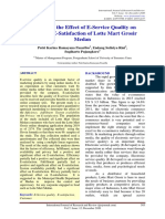 Analysis of The Effect of E-Service Quality On Customer E-Satisfaction of Lotte Mart Grosir Medan