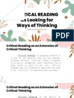 Lesson 5 - Critical Reading As Looking For Ways of Thinking