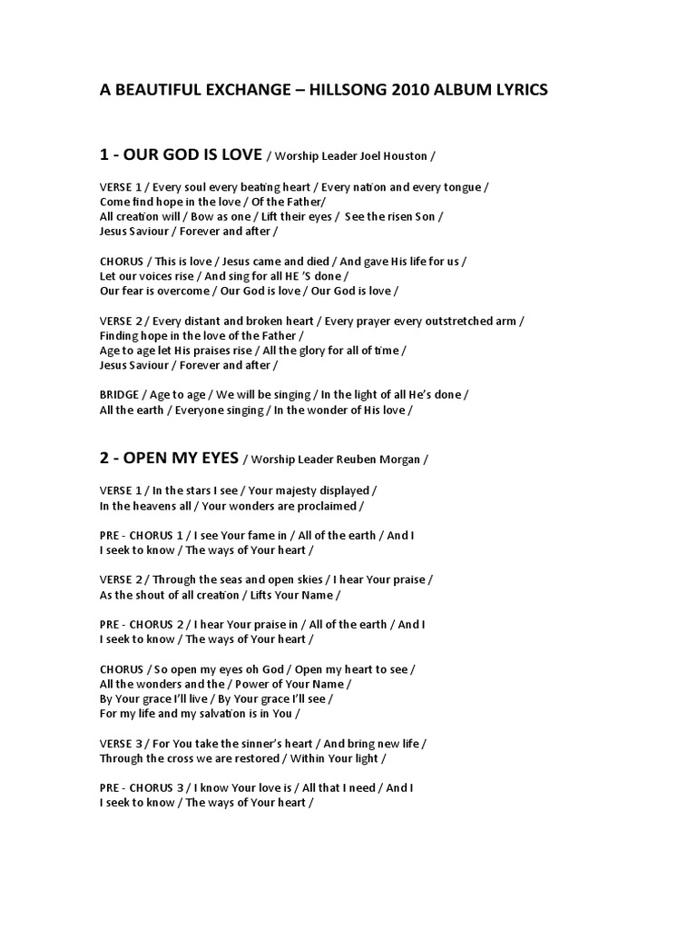 A Beautiful Exchange Lyrics