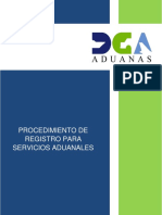 Procedimento Registro Servicios Aduanales