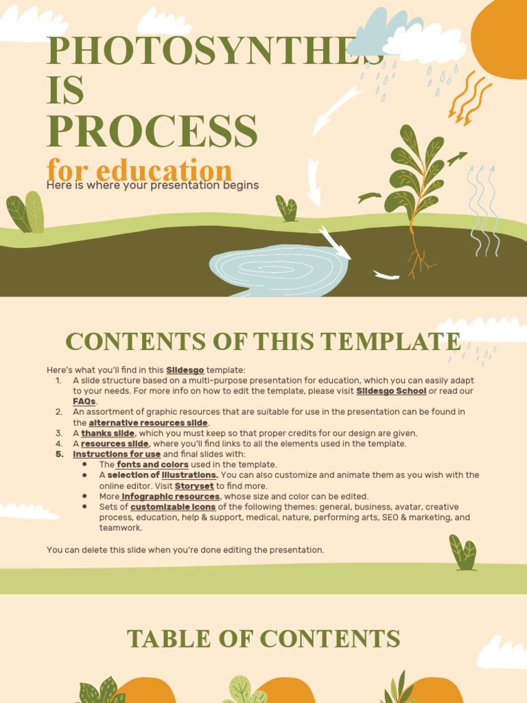 Photosynthesis Process For Education by Slidesgo | PDF | Planets ...