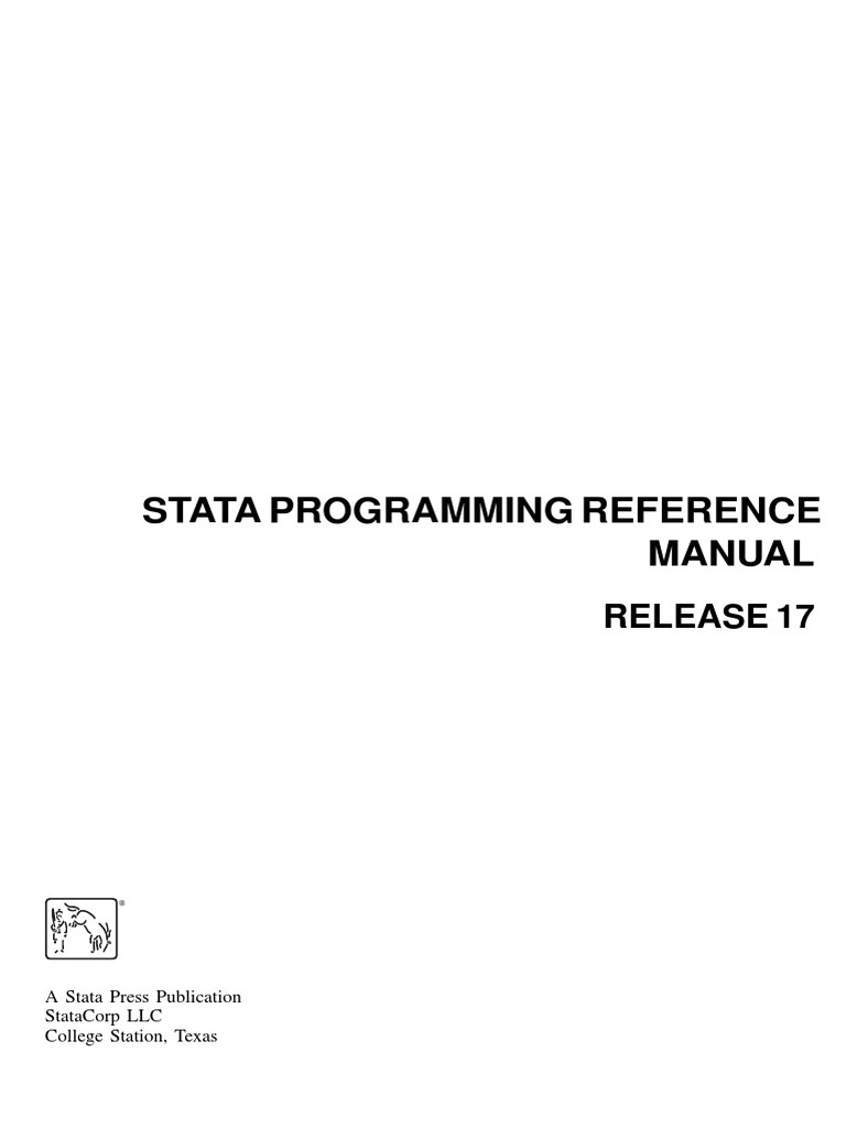 Stata Programming Reference Manual: Release 17 | PDF | Matrix ...