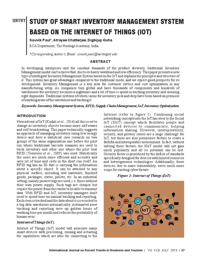 IoT-Based Smart Inventory Management | PDF | Radio Frequency ...