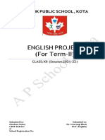 Guidelines For English Project For Term-II