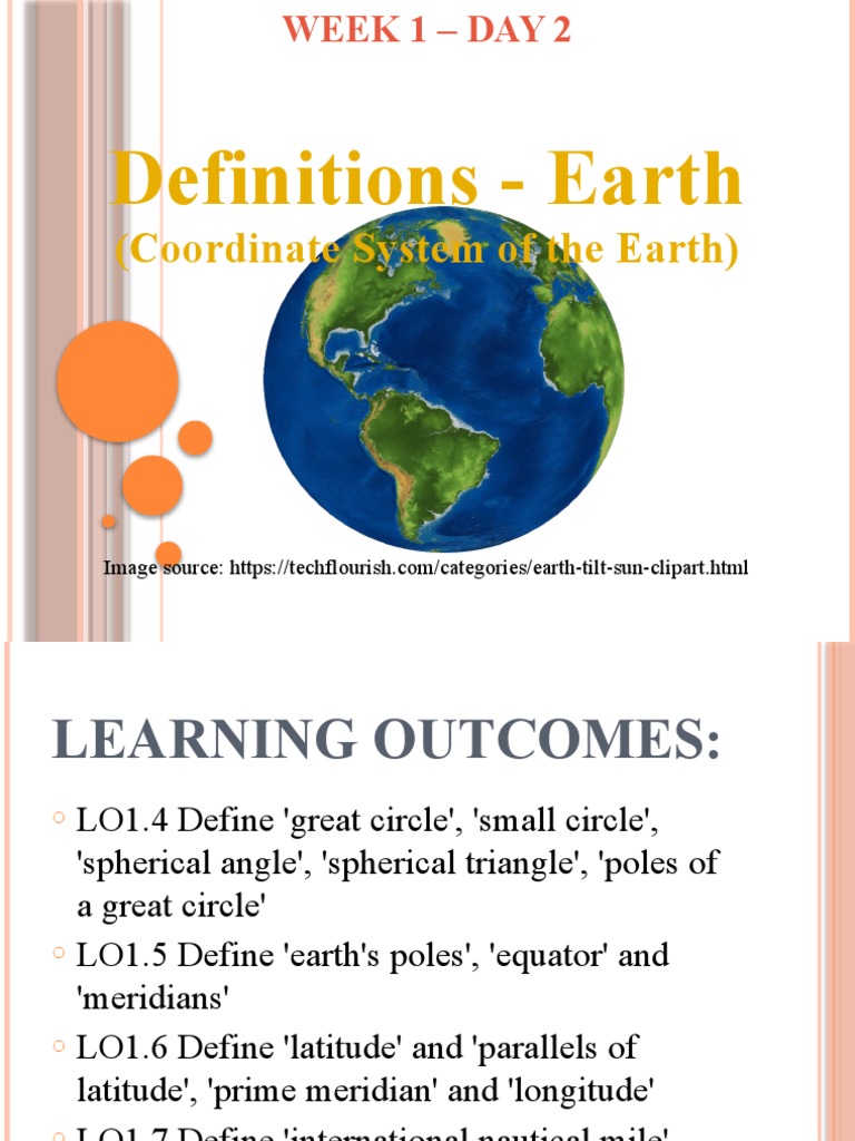 BSMTNAV23 Definitions Earth (Coordinate System of The Earth) PDF