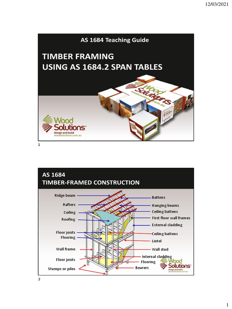 Topic 2 Tutorial AS1684 Using Span Tables 7 14 Download Free PDF Framing