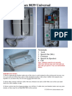 Fermax CityMax 8039 Universal Intercom Handset Data Sheet