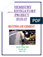 Chemistry Investigatory Project 2018-19: Setting of Cement