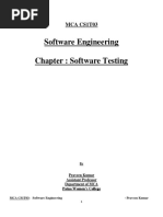 Software Engineering Chapter: Software Testing: Mca Cs1T03