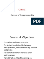 Class 1: Concept of Entrepreneurship
