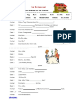 Im Restaurant Arbeitsblatter Diskussionen Dialoge - 47181