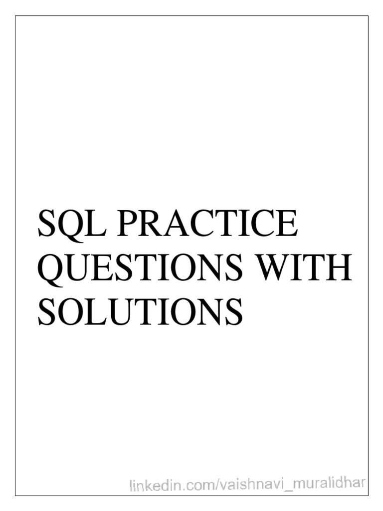 SQL Practice PDF
