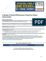 A Review of School Effectiveness Theory For School Improvement