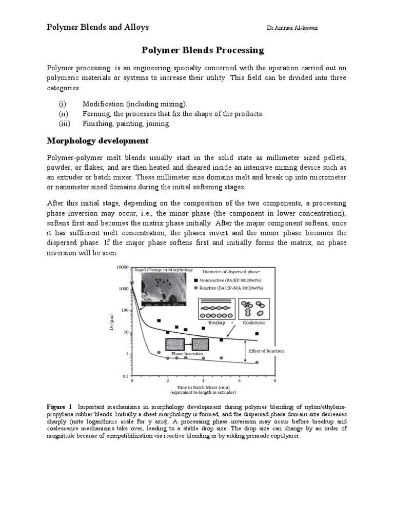 Polymer Blends: Processing & Morphology | PDF | Polymers | Viscoelasticity