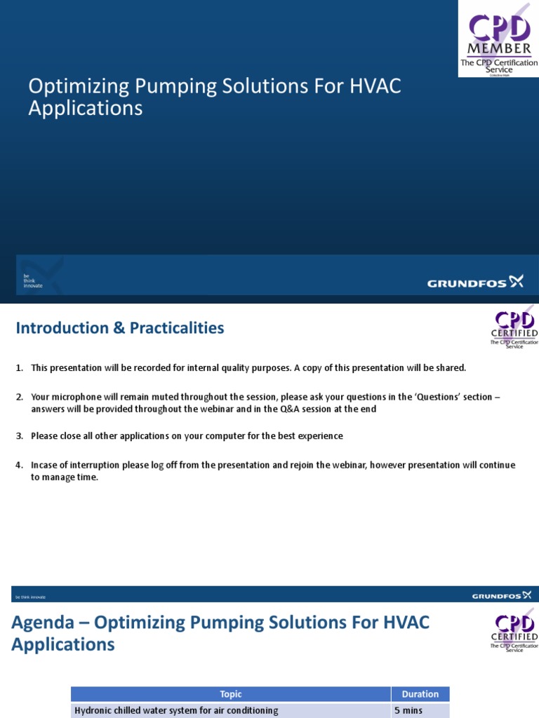 Module 2 Optimizing Pumping Solutions For HVAC Applications CPD Approved Training