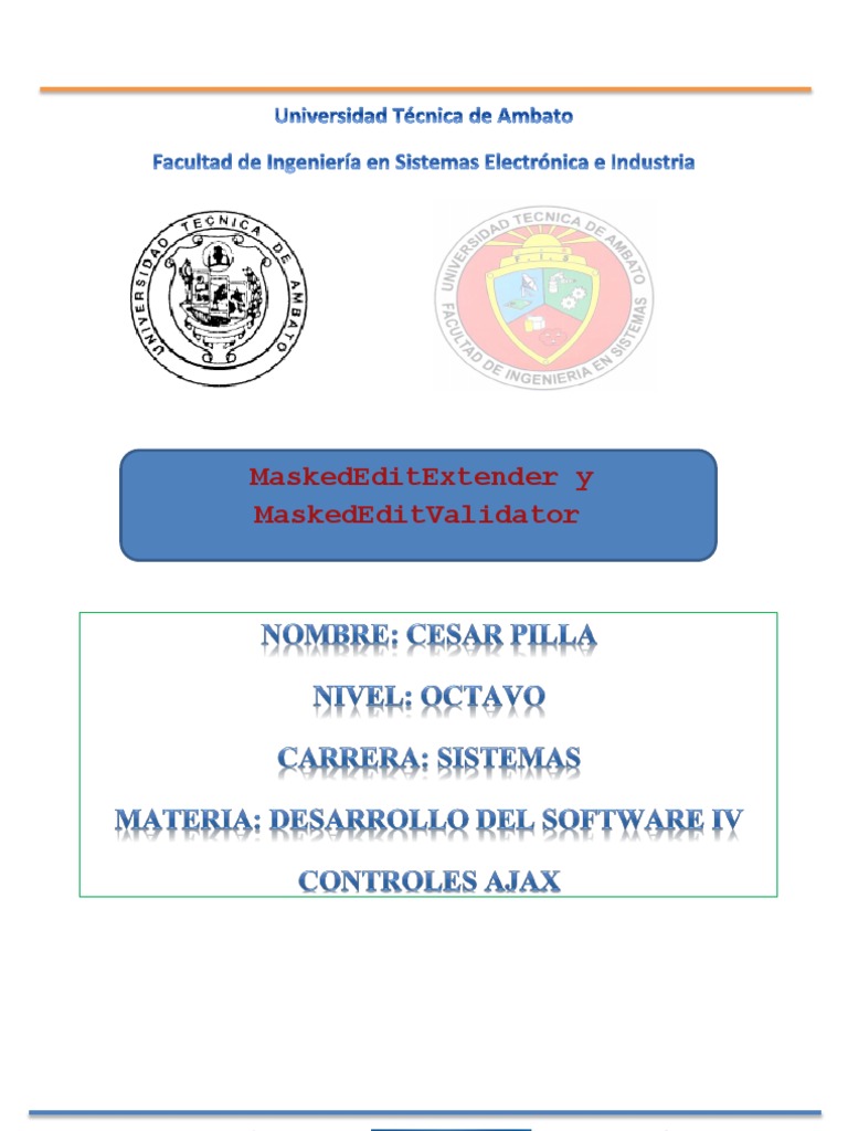 Masked Edit Extender Masked Edit Valid at or MANUAL | PDF | Ajax ...