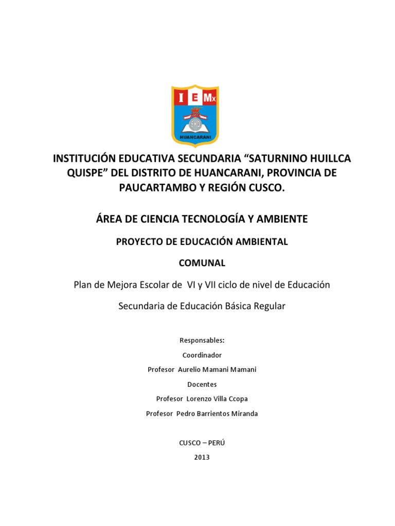 Proyecto de Educación Ambiental | PDF | Reciclaje | Residuos
