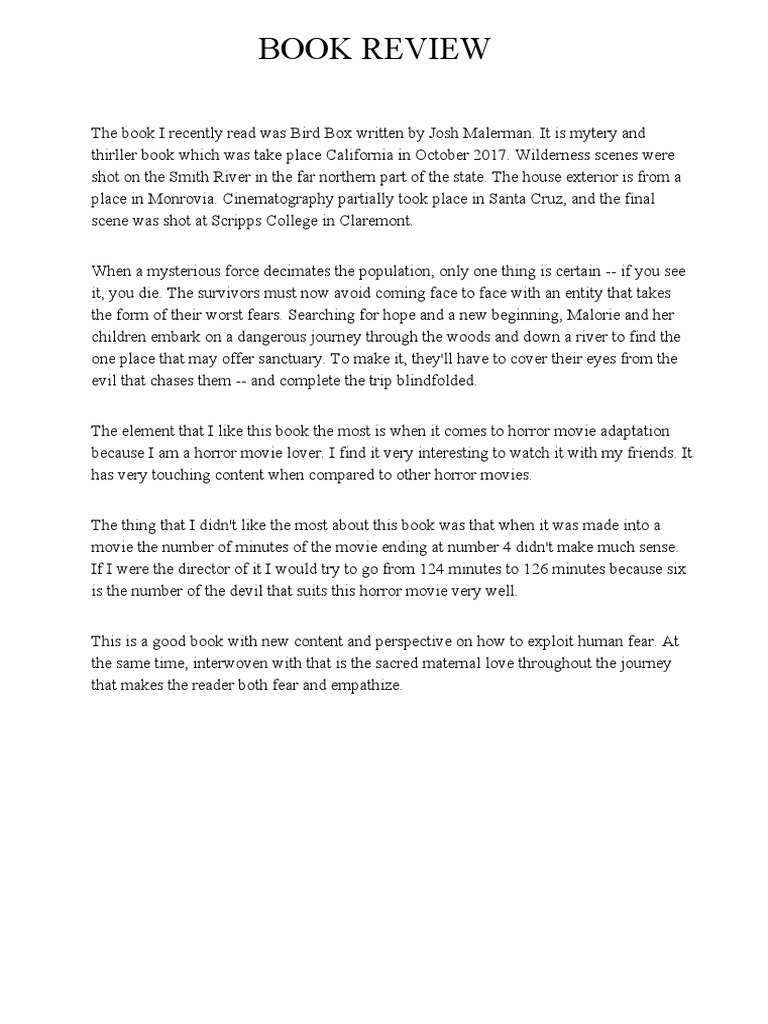 Bird Box Review A Thrilling Horror Journey PDF