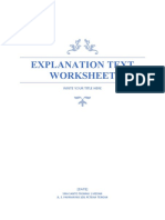 Explanation Text Worksheet: Write Your Title Here