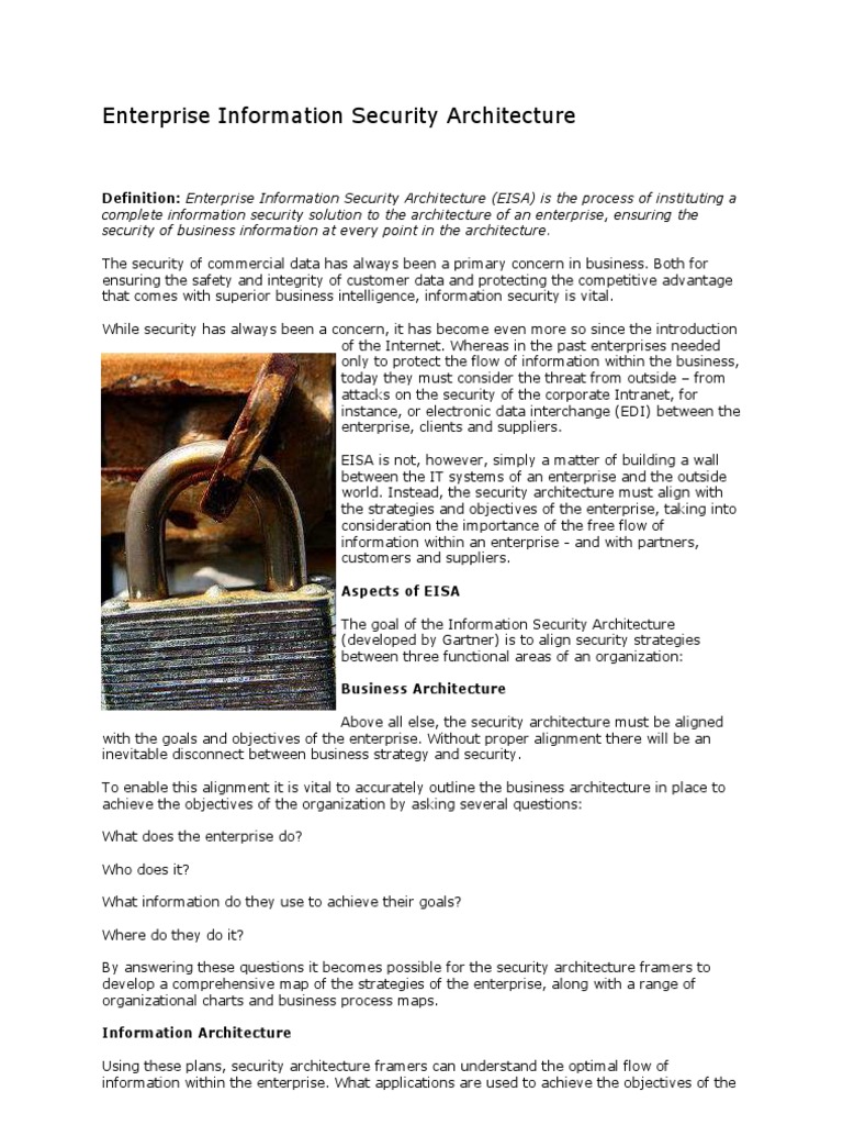 Enterprise Security Architecture Guide | PDF | Information Security ...