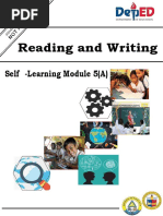 Reading and Writing: Self - Learning Module 5 (A)