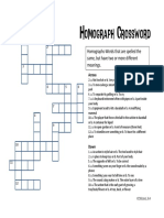 Homograph Crossword: Homographs-Words That Are Spelled The Same, But Have Two or More Different Meanings