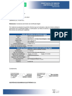 Constancia de Emision Certificado Digital
