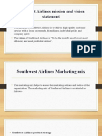 Southwest Airlines Mission and Vision Statement