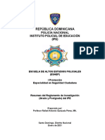 IPE. Resumen de Reglamento de Investigación Del IPE (Grado y Postgrado) .