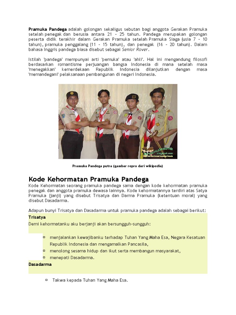 Pramuka Pandega | PDF