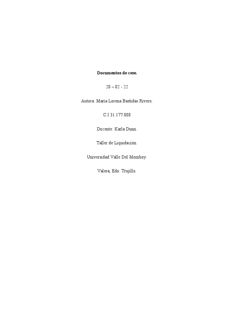 Documentos de Cese | PDF