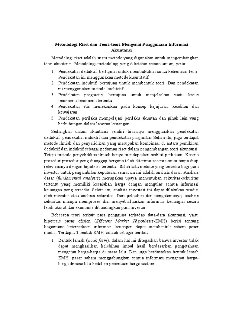 Metodologi Riset Akuntansi dan Teorinya | PDF | Karier & Perkembangan ...