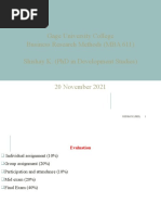 Gage University College Business Research Methods (Mba 611) Shishay K. (PHD in Development Studies) 20 November 2021