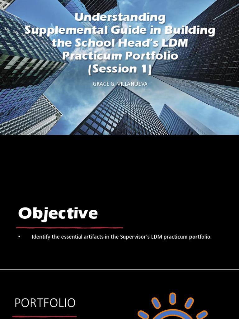 LDM Practicum Portfolio Guide for Supervisors | PDF | Cognition