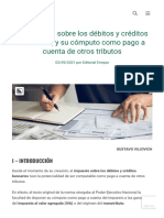 El Impuesto Sobre Los Débitos y Créditos Bancarios, y Su Cómputo Como Pago A Cuenta de Otros Tributos