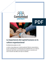 La Importancia Del Capital Humano en La Cultura Organizacional