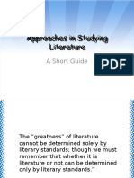 Approaches in Studying Literature Approaches in Studying Literature