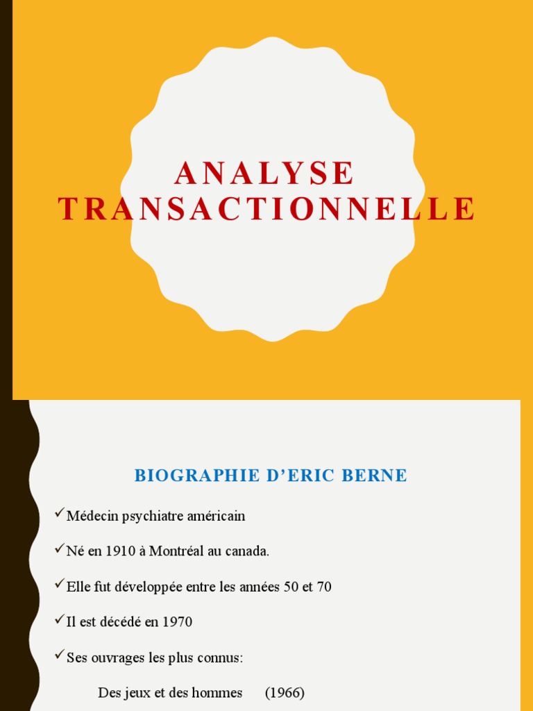 Analyse Transactionnelle d'Éric Berne | PDF | Psychologie | Concept de ...