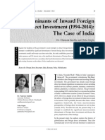 17.determinants of Inward Foreign Direct Investment (1994-2014) The Case of India