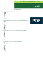 Big Ben A1 Supplementary Pack - Answer Key 1