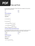 Time and Work Problem Solutions | PDF