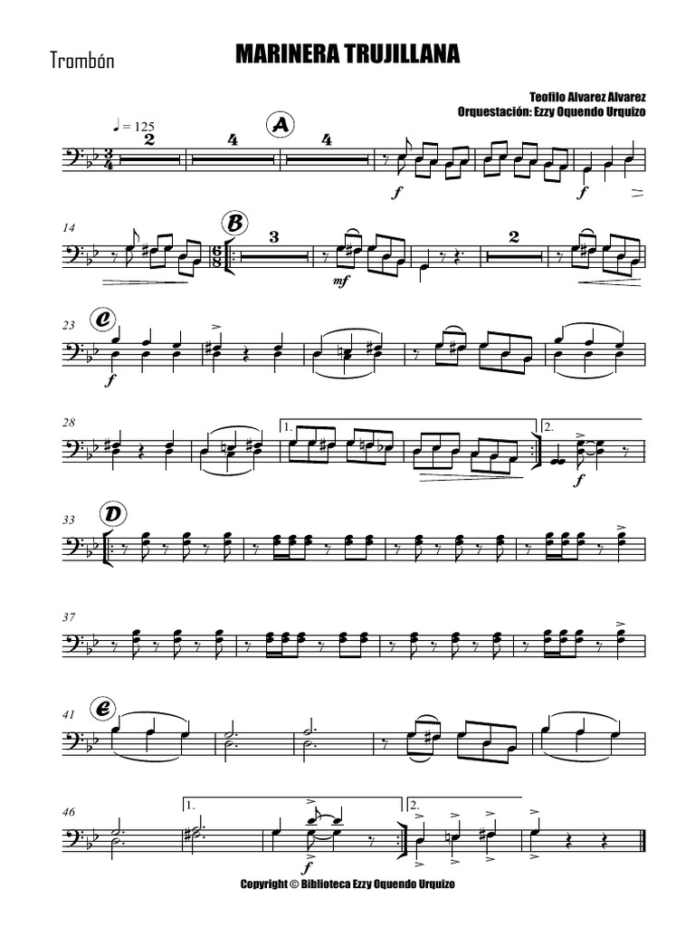 MARINERA TRUJILLANA - Trombón | PDF