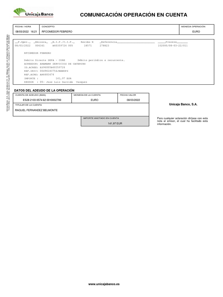 Recibomovimiento | PDF | Business | Bancario