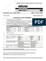 PART TEST-1 (JEE MAIN-2020) 17-01-2022 (F22 MDP-Seniors) QP