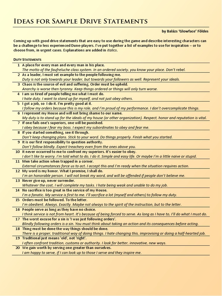 Sample Drive Statements | PDF | Faith | Justice